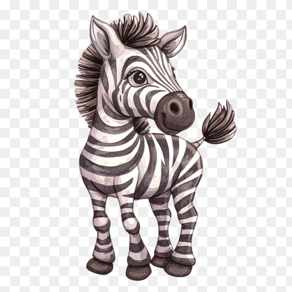 Cute Watercolor Zebra Clipart
