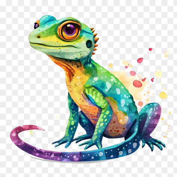 colorful lizard clipart