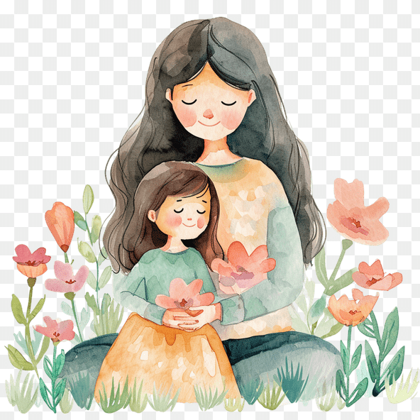 mother daughter clipart