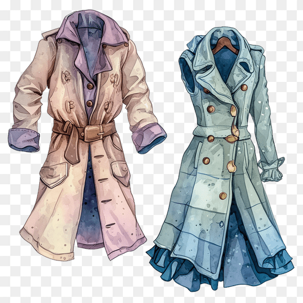 trench coats clipart