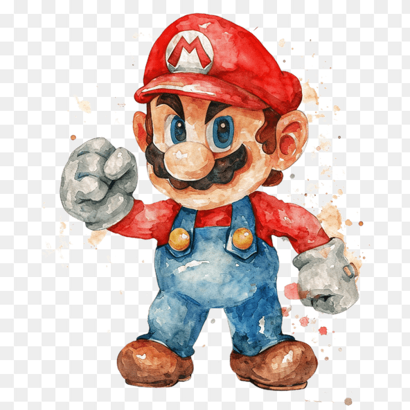 Watercolor Mario Clipart