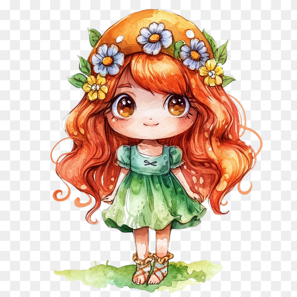 Cute Red Hair Girl Clipart