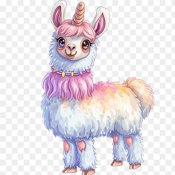 Cute Unicorn Llama Clipart