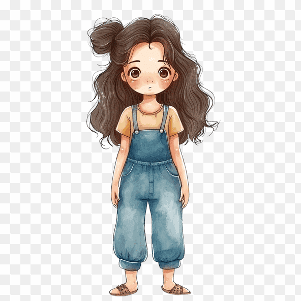 Cute Girl Cartoon Clipart