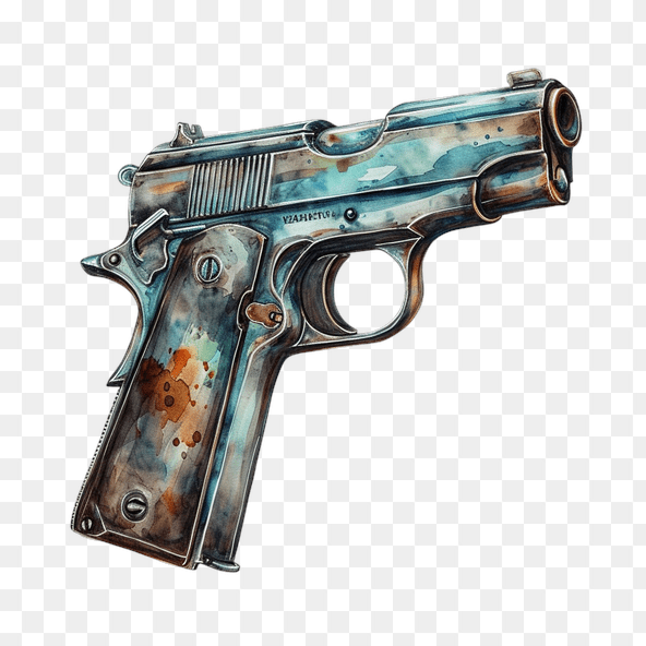 Vintage Watercolor Gun Clipart