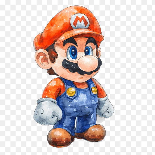 watercolor super mario clipart