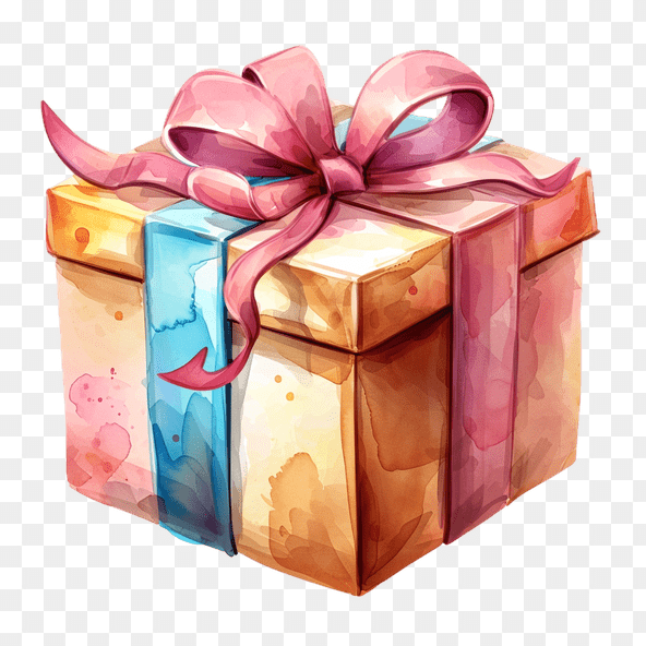 watercolor gift box clipart
