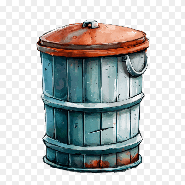Rusty Metal Trash Can Clipart