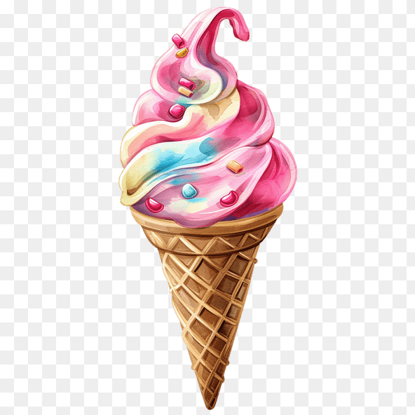 Rainbow Unicorn Ice Cream clipart