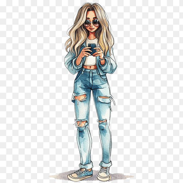 Girl with Blonde clipart