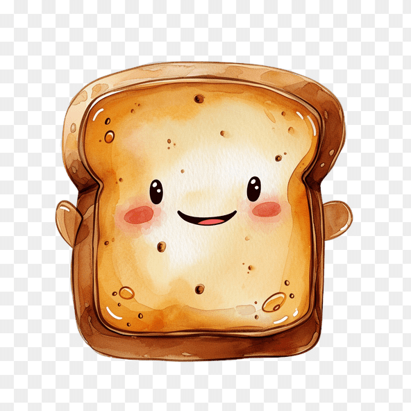 Cute Cartoon Toast Clipart