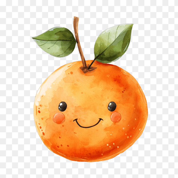 Cute Watercolor Orange Clipart