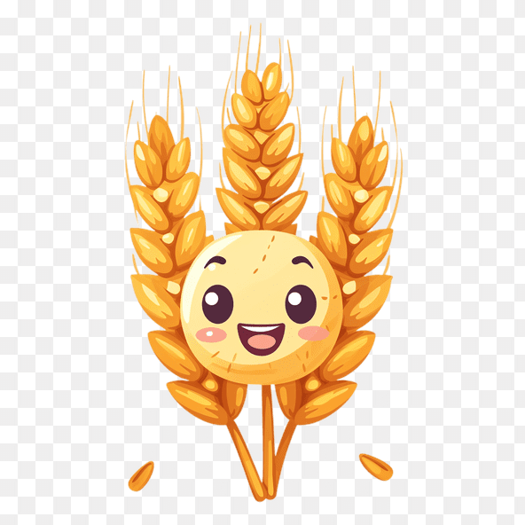 Cute Wheat Cartoon Clipart