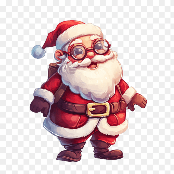 watercolor cute santa claus clipart