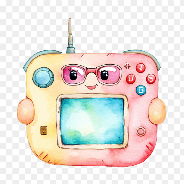 Cute Cartoon Handheld Game Console Clipart