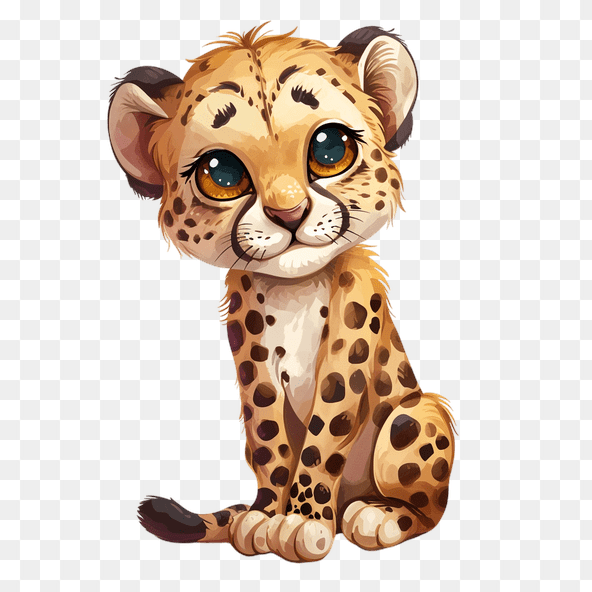 Cute Baby Cheetah Clipart