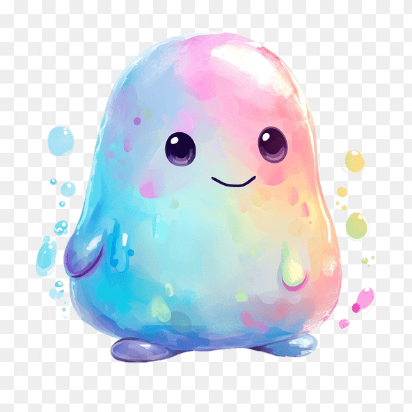 Cute Rainbow Slime Cartoon Character Clipart