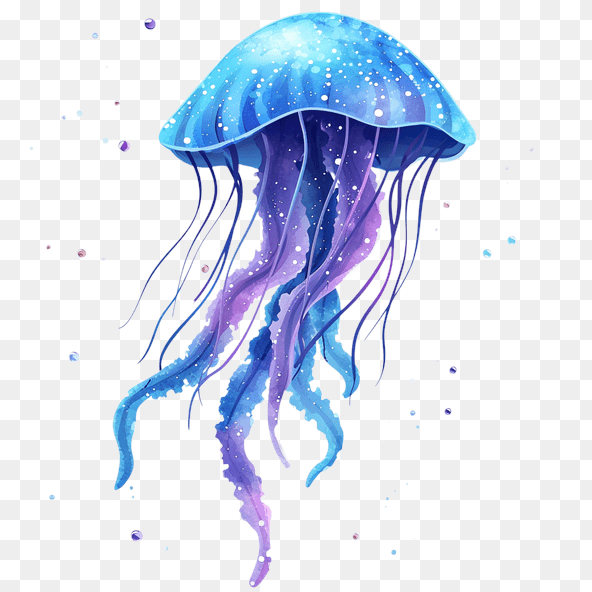 blue jellyfish clipart