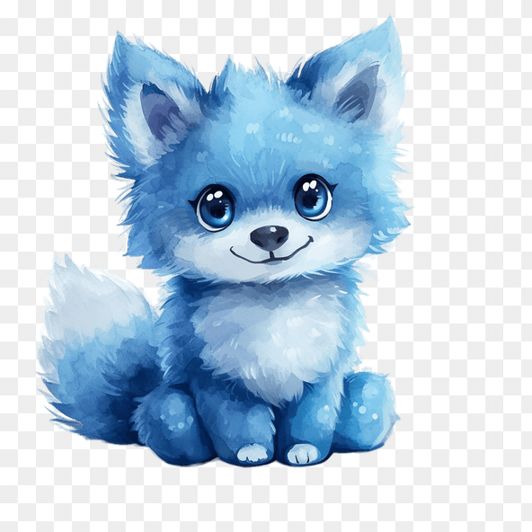 Cute Blue Watercolor Puppy Clipart