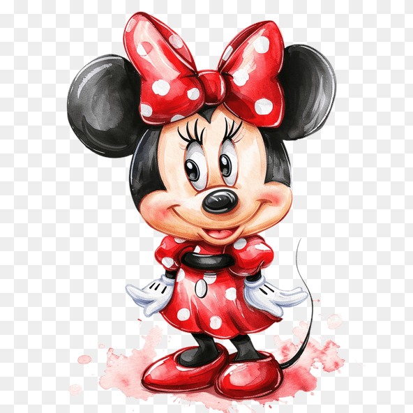 Cute Minnie Mouse Watercolor Clipart