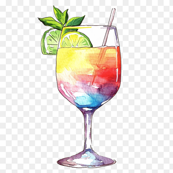 Rainbow Cocktail Recipe Clipart