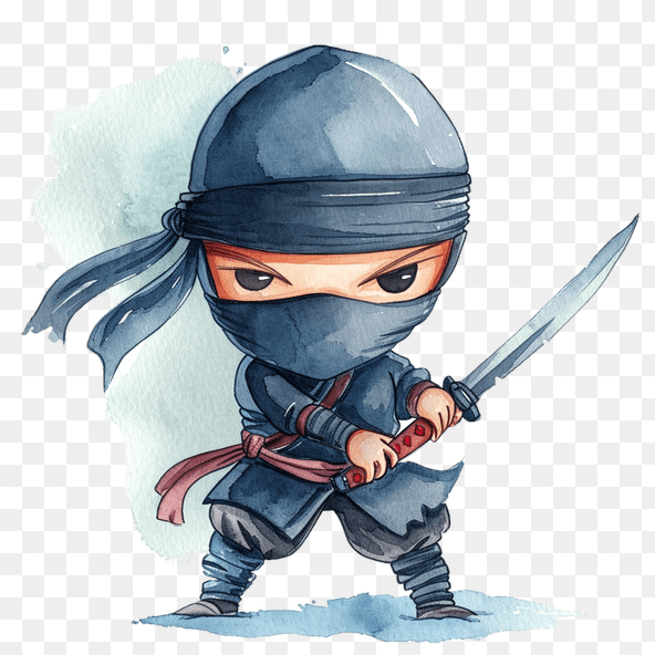  watercolor ninja clipart