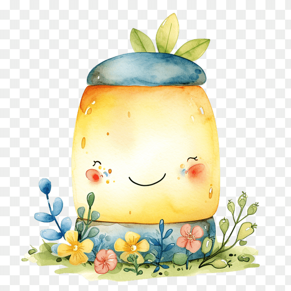 Cute Smiling Yellow Lantern Clipart