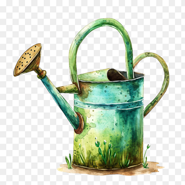 vintage watering can clipart