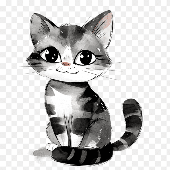 sitting cat clipart