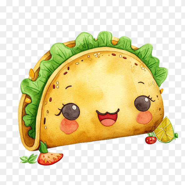 kawaii taco clipart