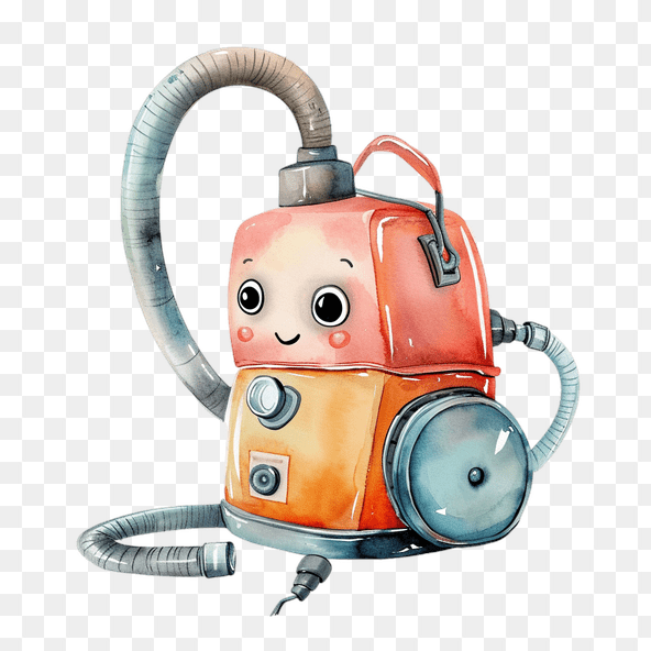 Cute Cartoon Vacuum Cleaner Clipart