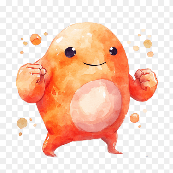 Cute Orange Monster Clipart