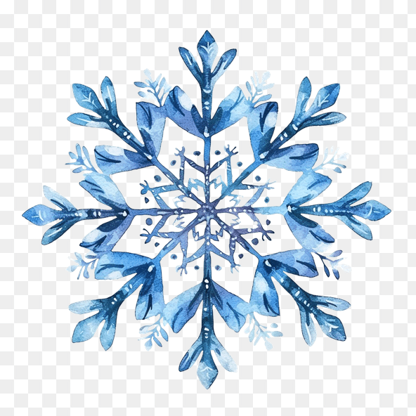 Watercolor Blue Snowflake Clipart