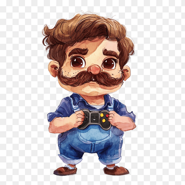 Funny Gamer Cartoon Clipart