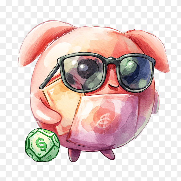 Cool Pig With Money Clipart