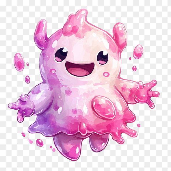 Happy Pink Goo Monster Clipart
