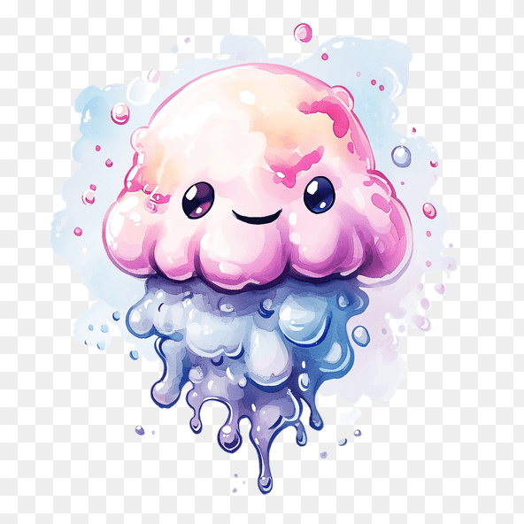 Cute Cartoon Jellyfish Clipart