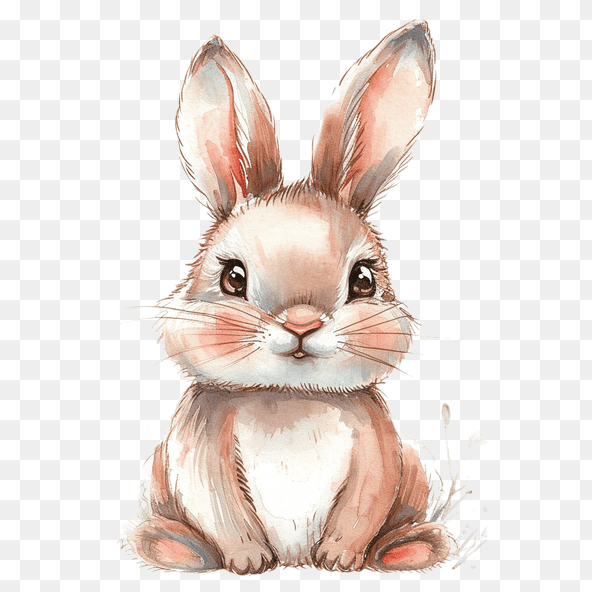 cute watercolor baby bunny rabbit clipart