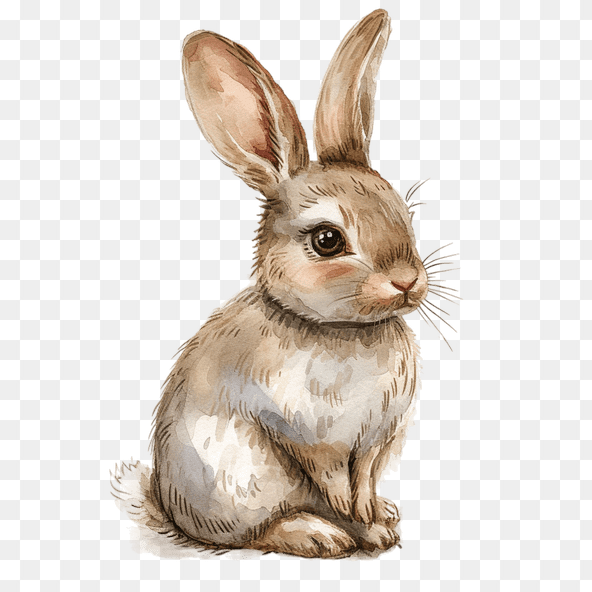 Cute watercolor rabbit