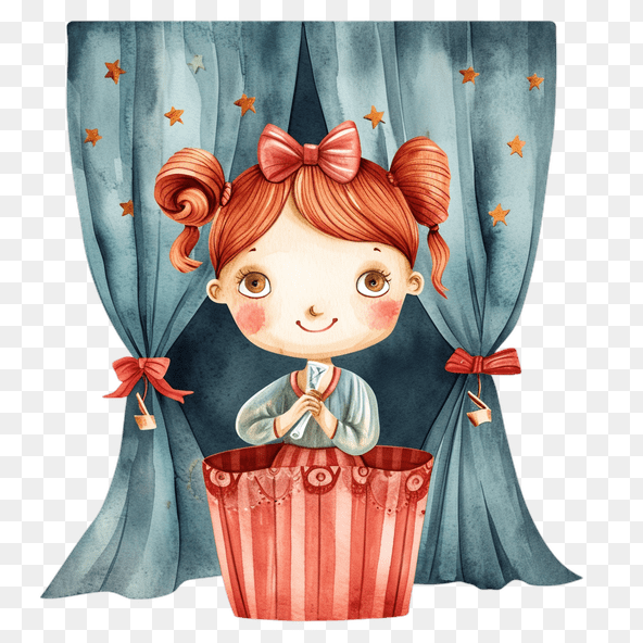 Little Girl Magic Show Clipart
