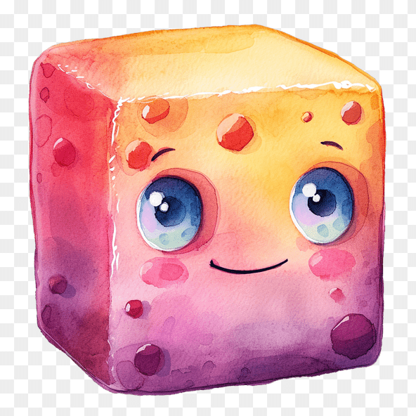 cute jelly cube clipart