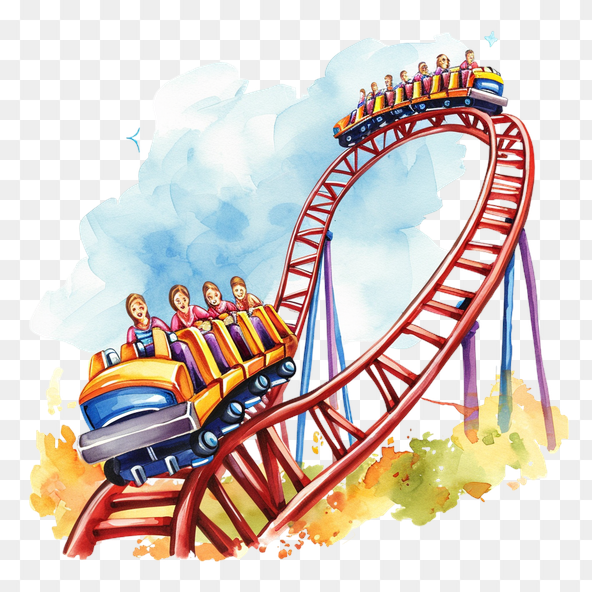 cute roller coaster clipart