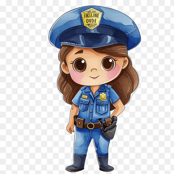 Cute Police Girl Clipart
