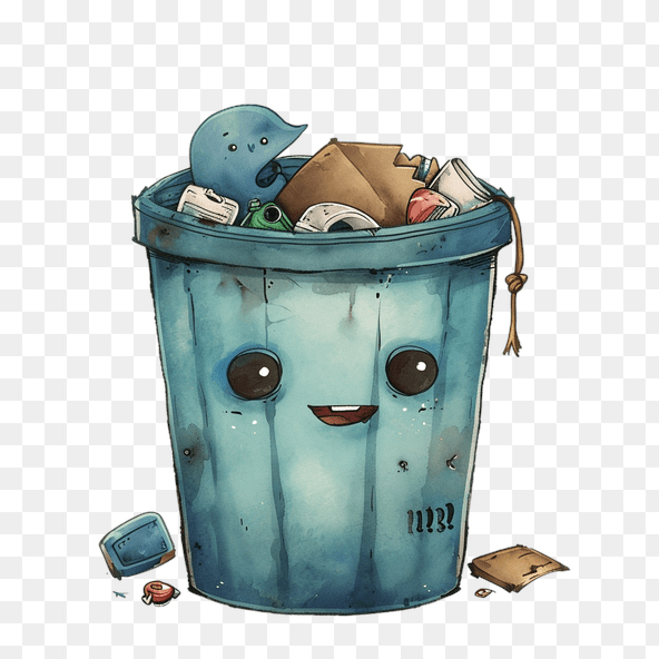 Cute Trash Can Clipart