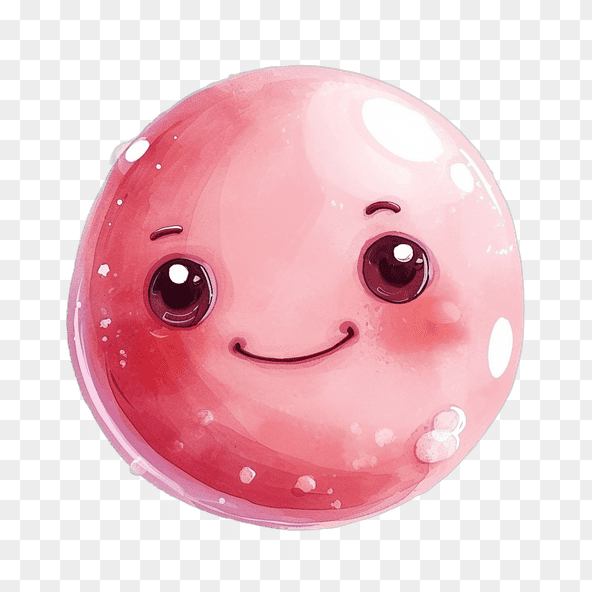 Pink Kawaii Bubblegum Planet Clipart
