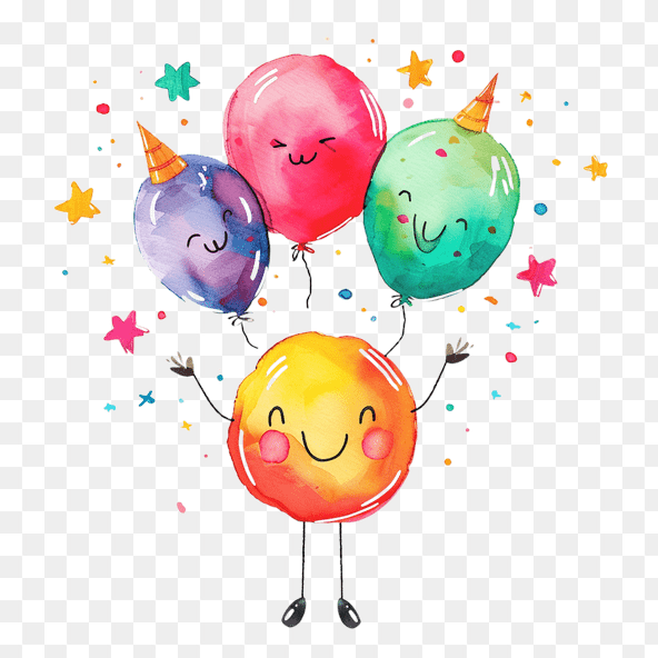 watercolor balloons clipart
