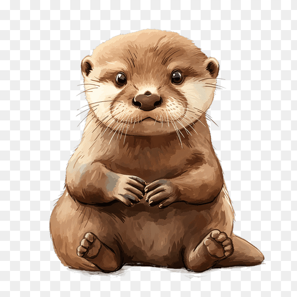 Adorable Baby Otter Clipart