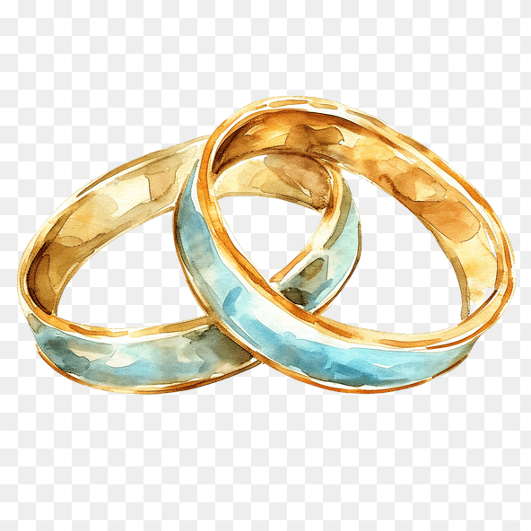 Wedding Rings Watercolor Clipart