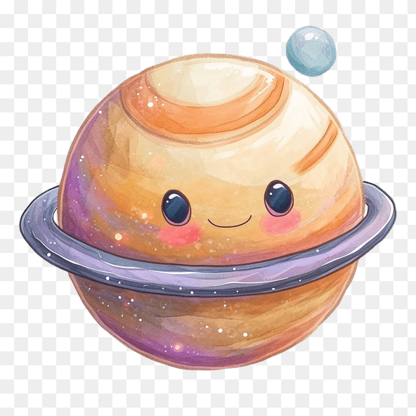 Cute Cartoon Saturn Clipart