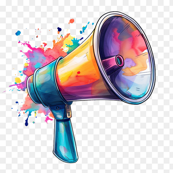 Watercolor Megaphone Illustration clipart